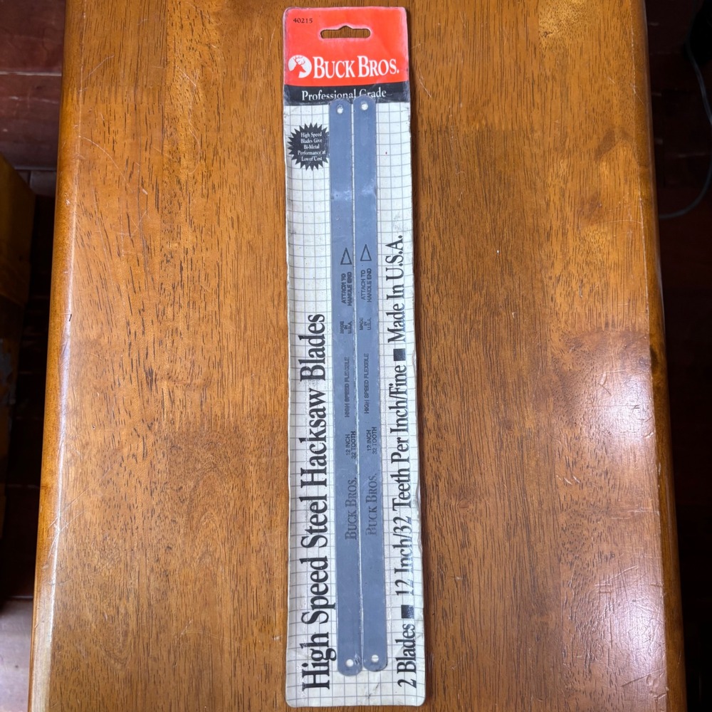 Buck Bros 12 Inch 32 TPI High Speed Steel Hacksaw Blades 2 Pack 40215 USA Made